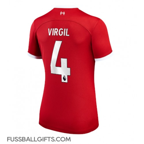 Liverpool Virgil van Dijk #4 Fußballbekleidung Heimtrikot Damen 2023-24 Kurzarm